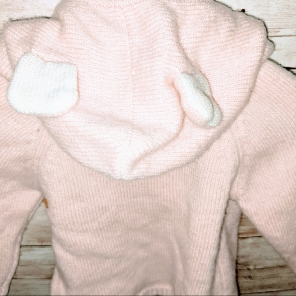 💕Host Pick💕Stella McCartney Pink, Wrap Sweater w/ Off-white 3D ears, 9m - Picture 2 of 6